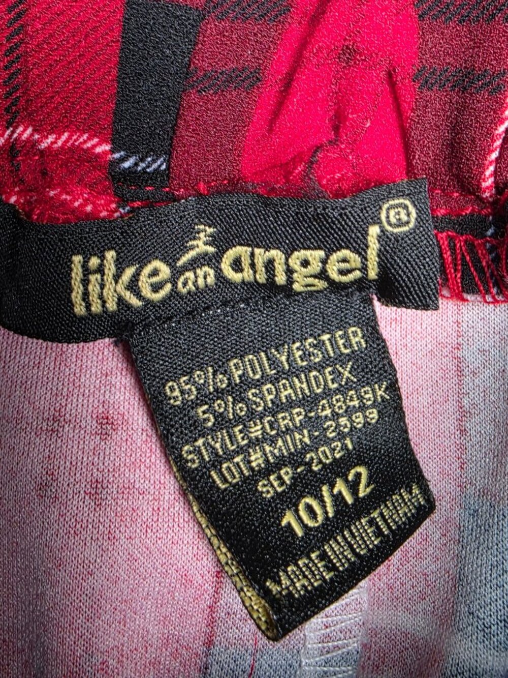 Like an Angel Plaid Leggings Red 10/12